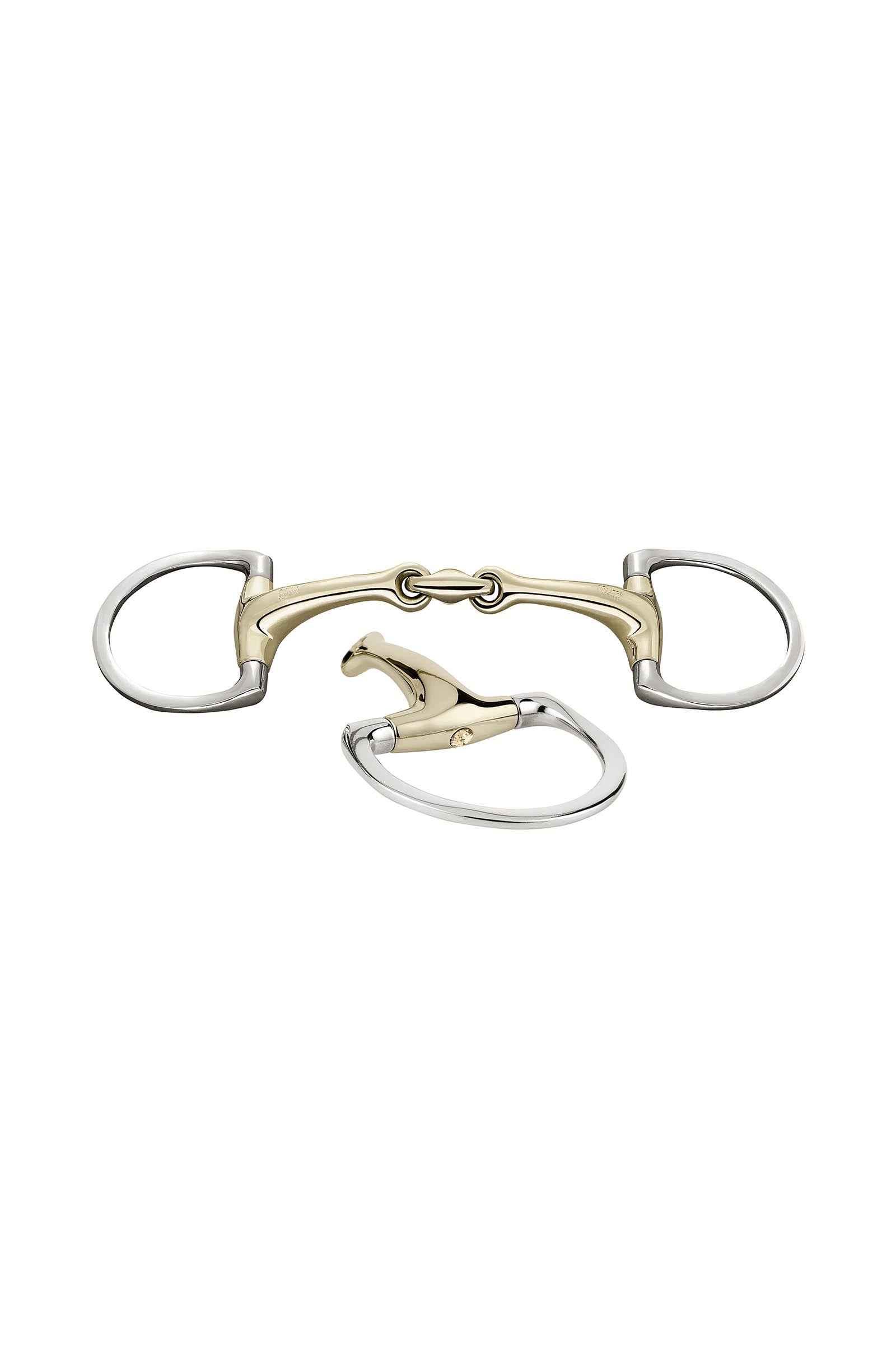 Sprenger Dynamic RS olivenhodebitt D ringer, dobbelt leddet, 16 mm, Sensogan, med krystaller Bitt