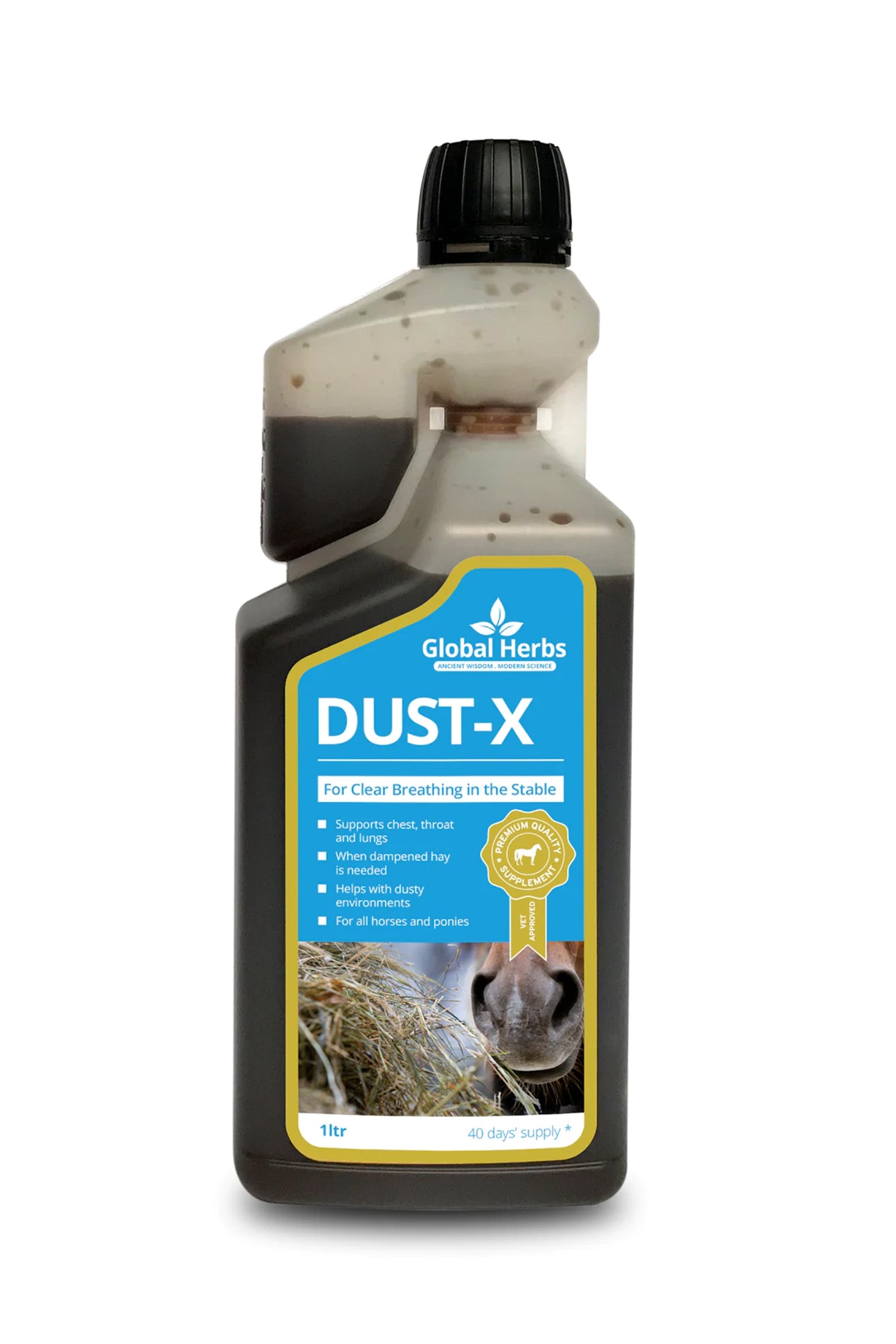 Global Herbs Dust-X, flytende, 1 liter Horse Feed & Nutrition