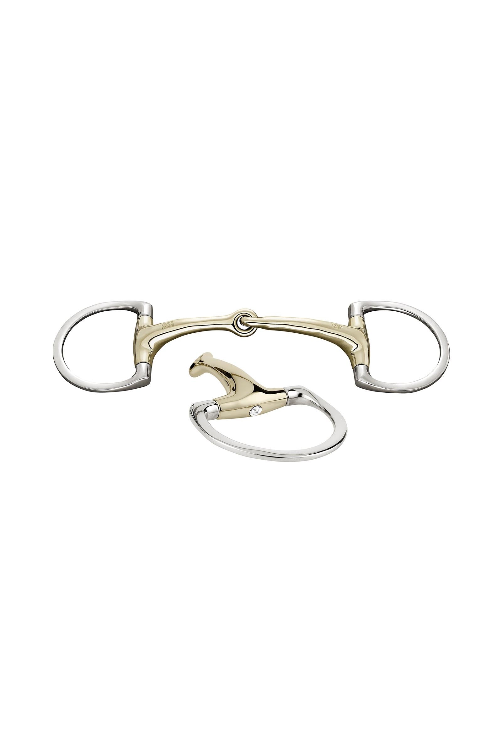 Sprenger Dynamic RS olivenhodebitt D ringer, enkelt leddet, 16 mm, Sensogan, med krystaller Bitt