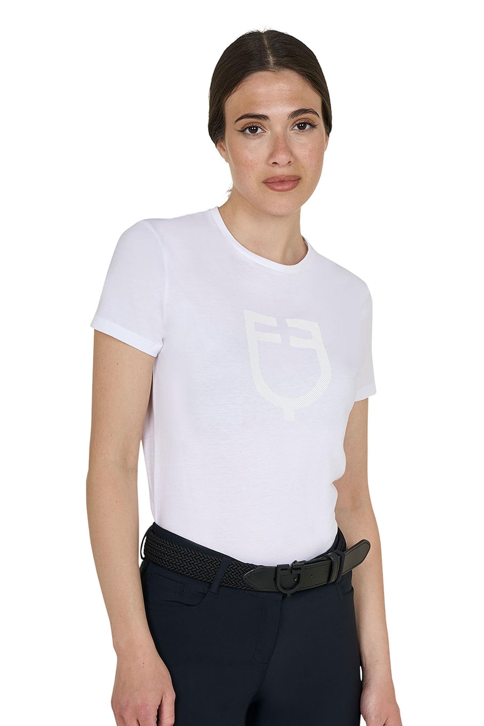 Equestro SS2026 Dame bomulls T-skjorte med blank logo Rideklær til dame