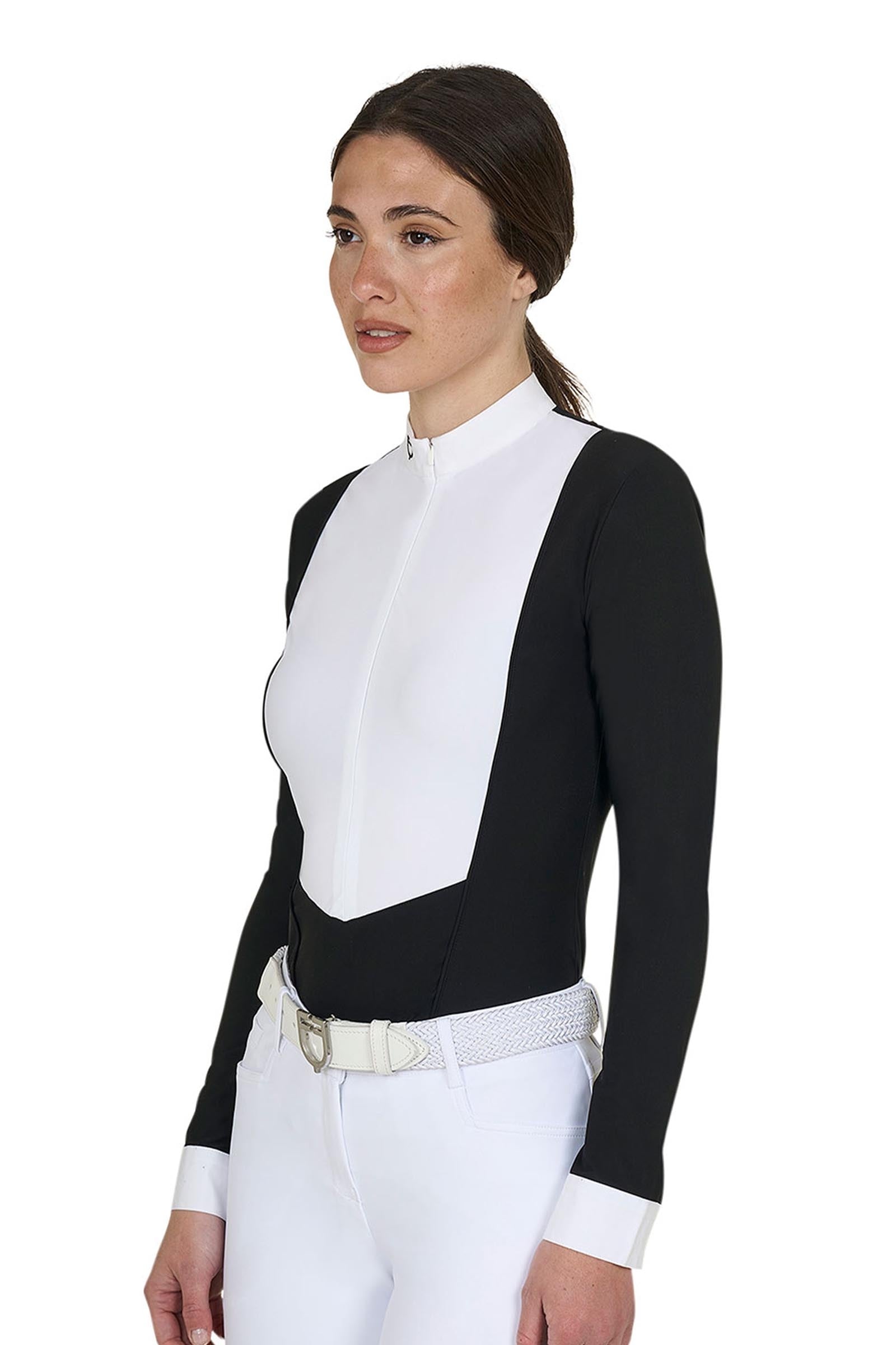 Equestro SS2026 Women's Invisible ZIP Competition Polo Shirt LS Women’s Riding Clothing