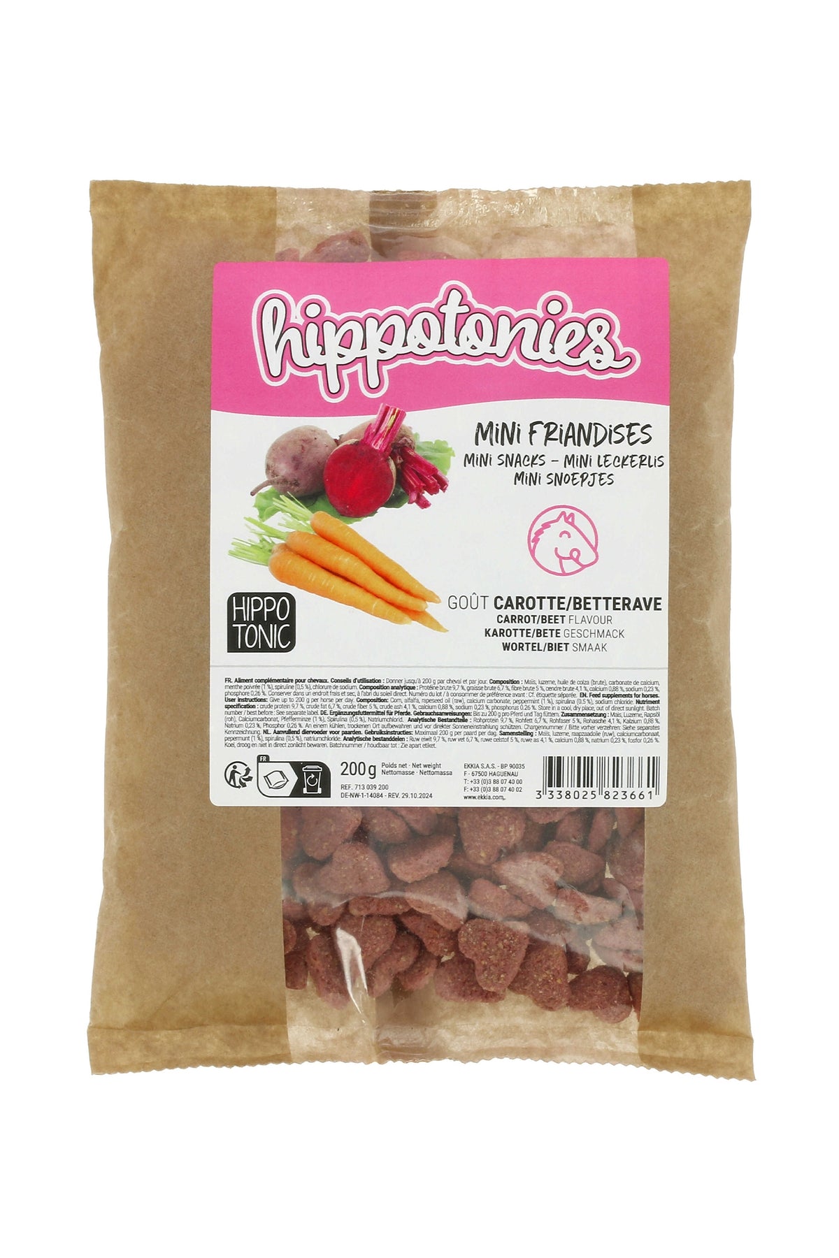 HIPPOTONIC Mini Friandies gulrot/roe, 200 g Horse Feed & Nutrition